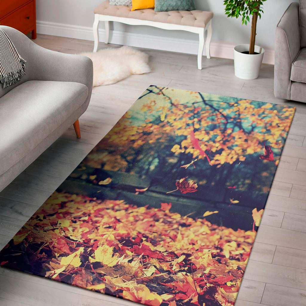 Autumn Leaves Print Area Rug