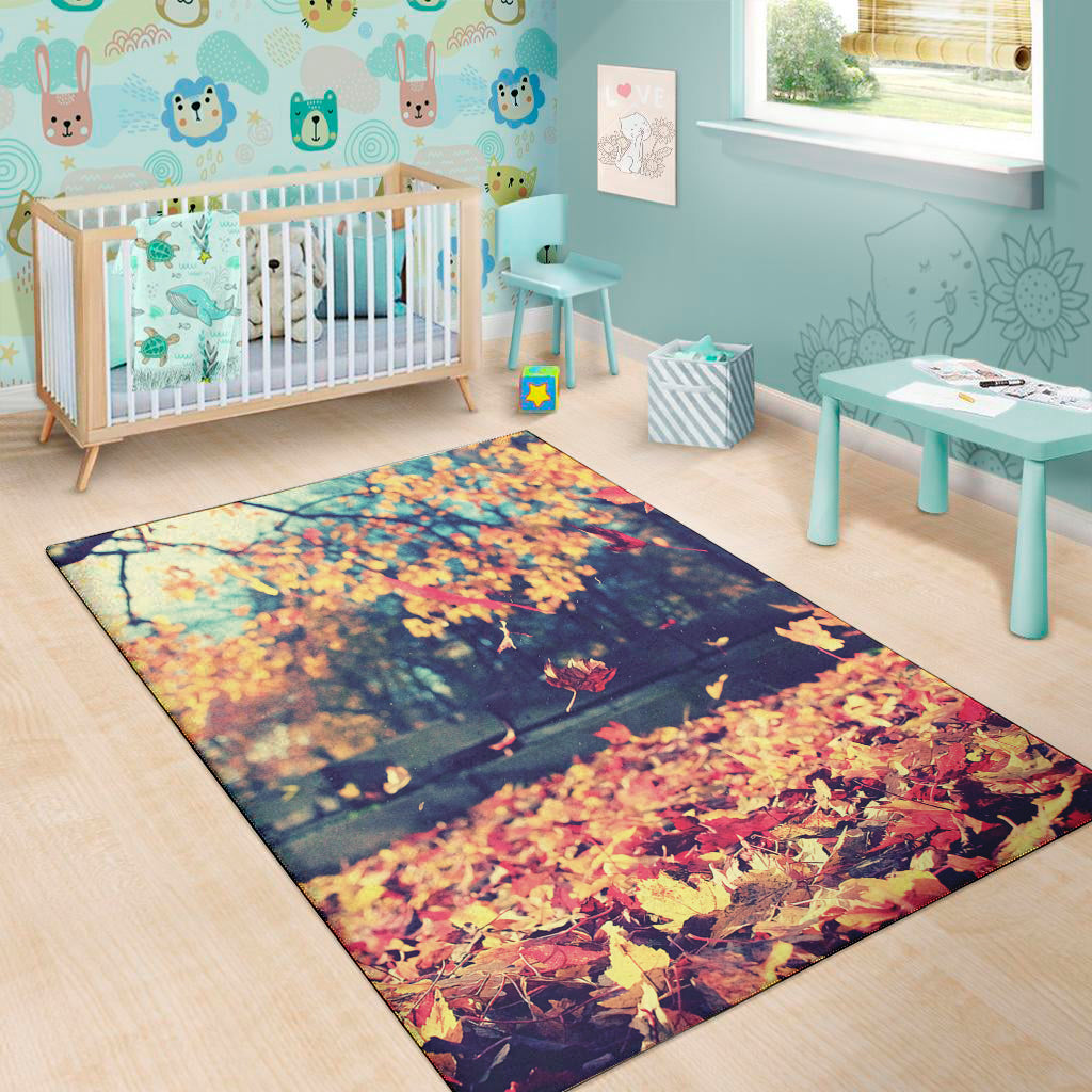 Autumn Leaves Print Area Rug