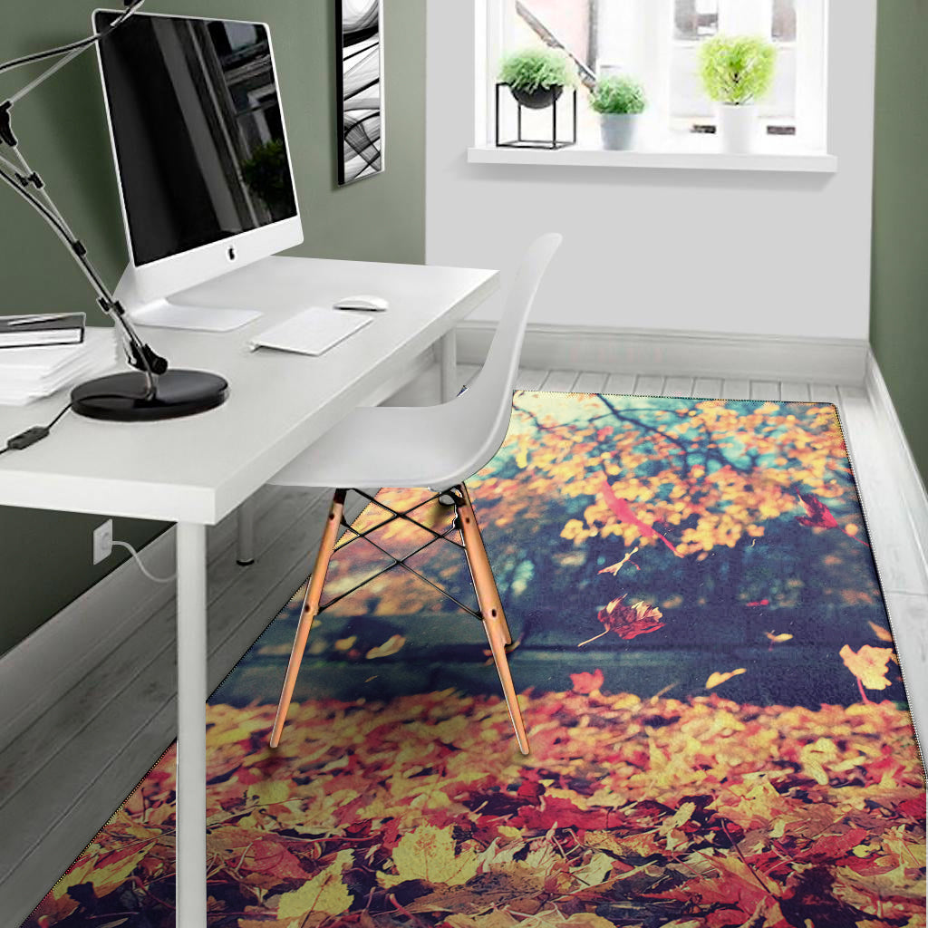 Autumn Leaves Print Area Rug