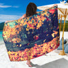 Autumn Leaves Print Beach Sarong Wrap