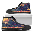 Autumn Leaves Print Black High Top Sneakers