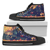 Autumn Leaves Print Black High Top Shoes