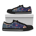 Autumn Leaves Print Black Low Top Sneakers