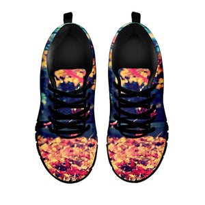 Autumn Leaves Print Black Sneakers