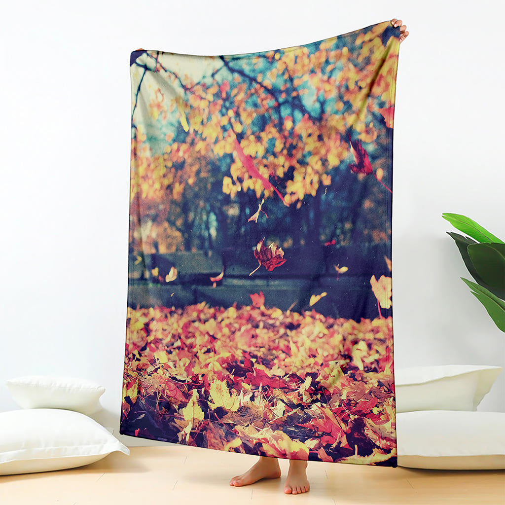 Autumn Leaves Print Blanket