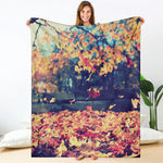 Autumn Leaves Print Blanket