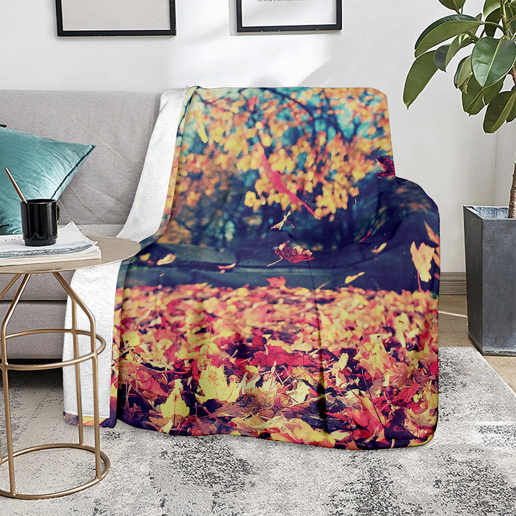 Autumn Leaves Print Blanket