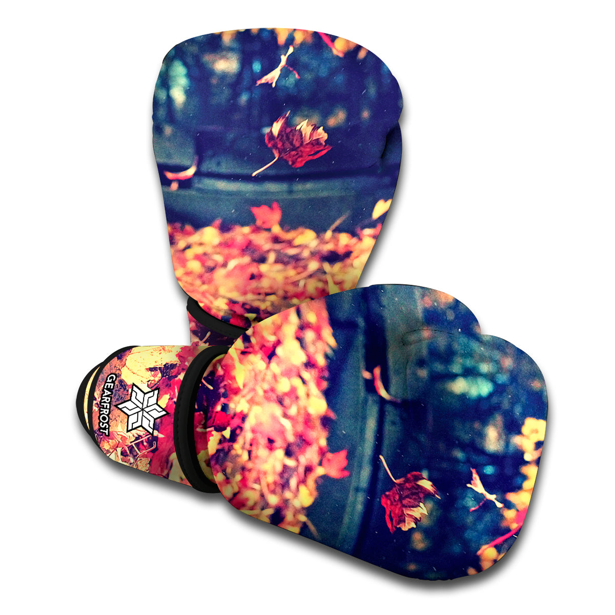 Autumn Leaves Print Boxing Gloves