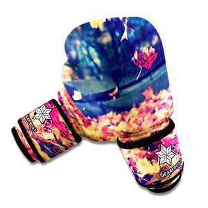 Autumn Leaves Print Boxing Gloves