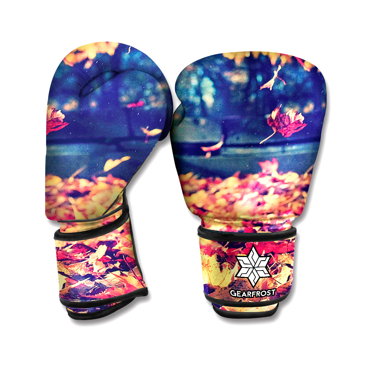 Autumn Leaves Print Boxing Gloves