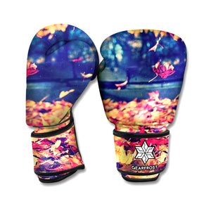 Autumn Leaves Print Boxing Gloves