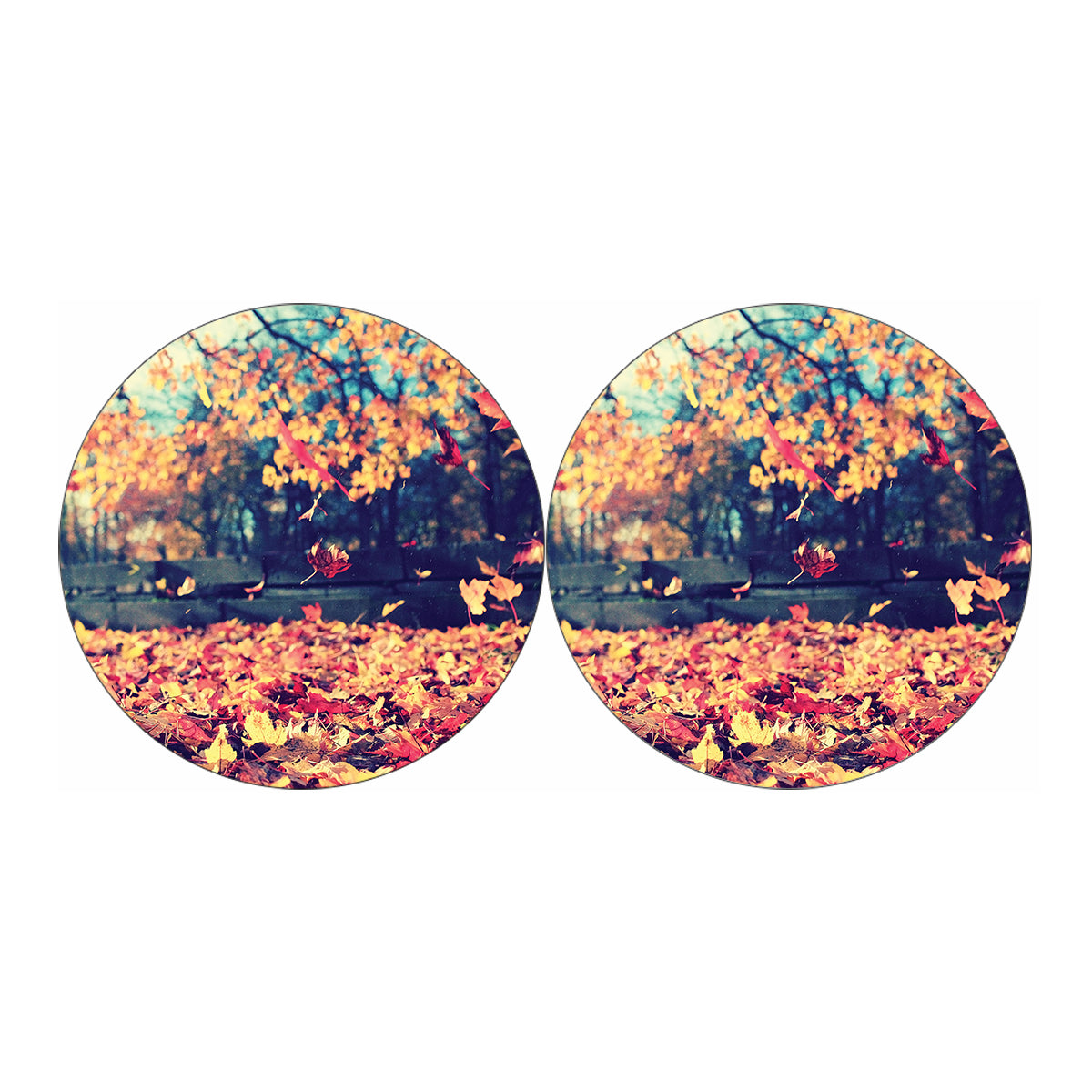 Autumn Leaves Print Car Coasters