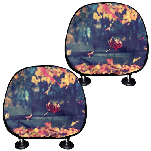 Autumn Leaves Print Car Headrest Covers