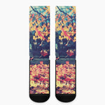 Autumn Leaves Print Crew Socks