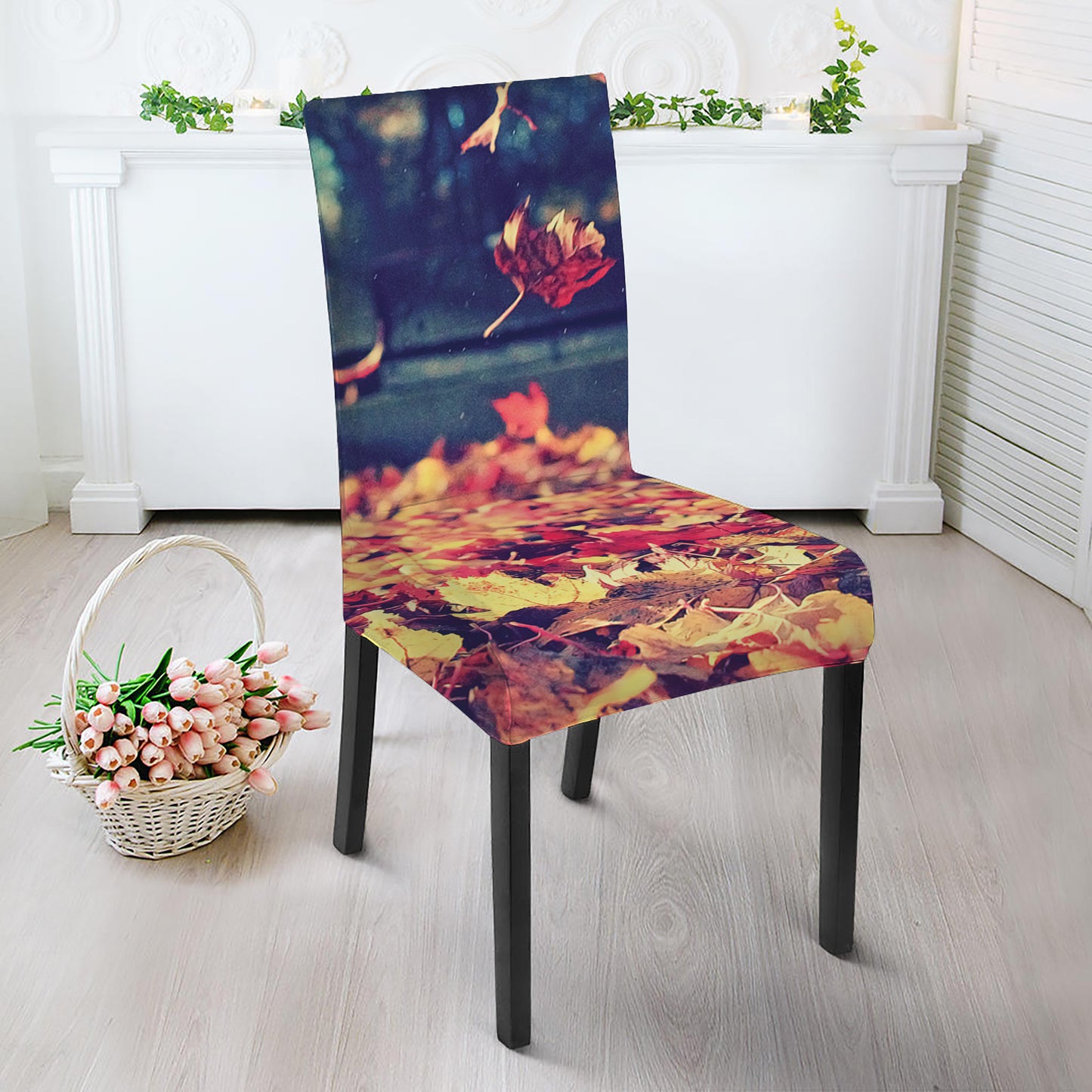 Autumn Leaves Print Dining Chair Slipcover
