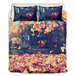 Autumn Leaves Print Duvet Cover Bedding Set