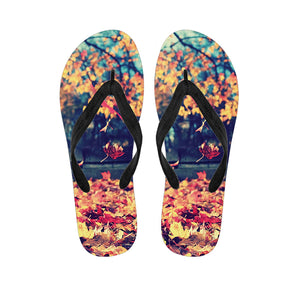 Autumn Leaves Print Flip Flops