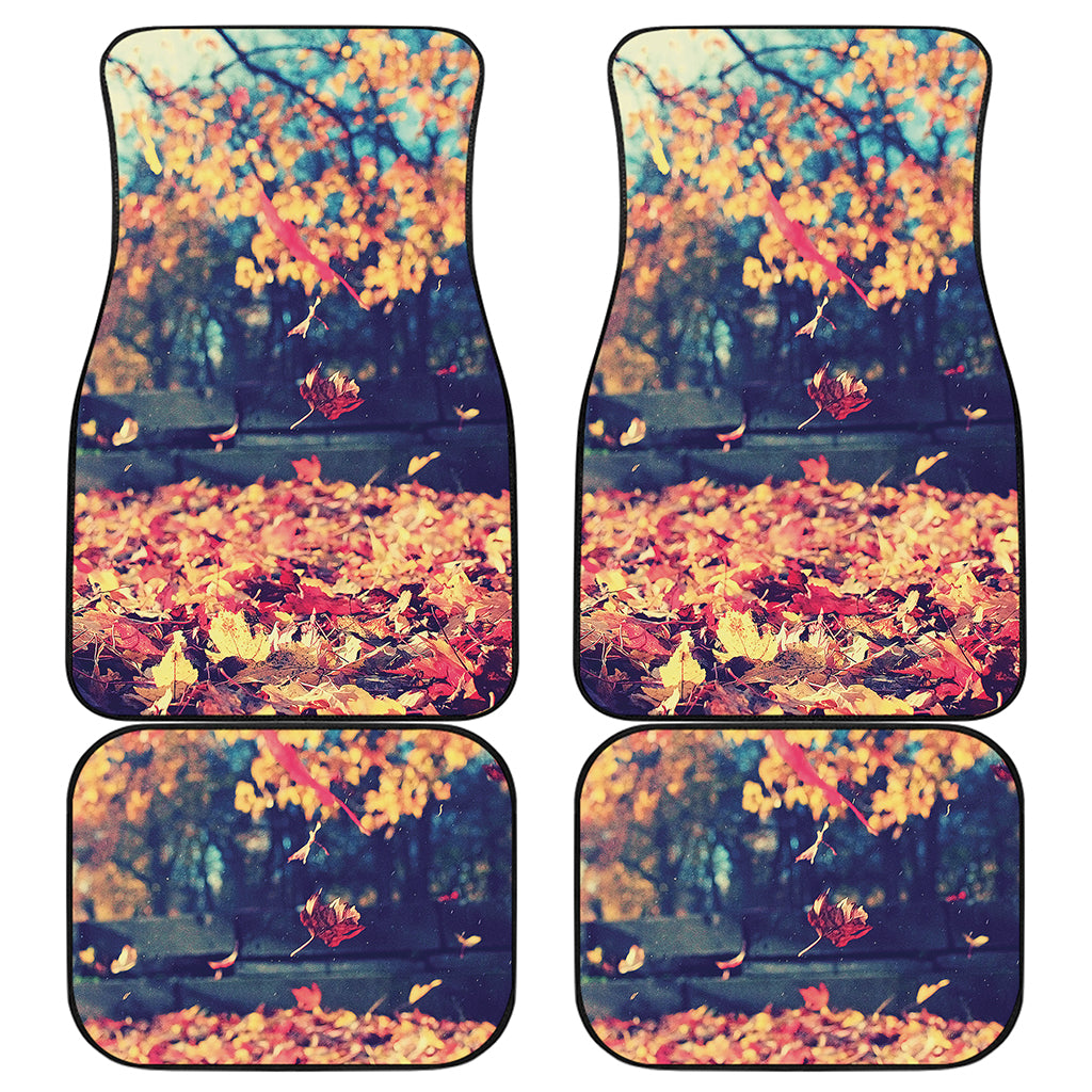 Autumn Leaves Print Front and Back Car Floor Mats