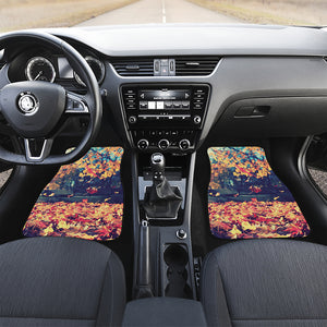 Autumn Leaves Print Front and Back Car Floor Mats