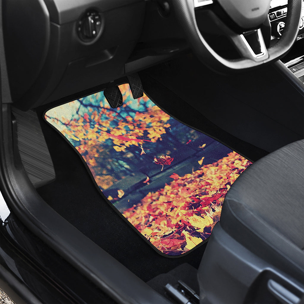 Autumn Leaves Print Front and Back Car Floor Mats