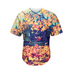 Autumn Leaves Print Men's Baseball Jersey