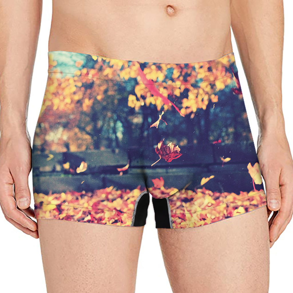 Autumn Leaves Print Men's Boxer Briefs