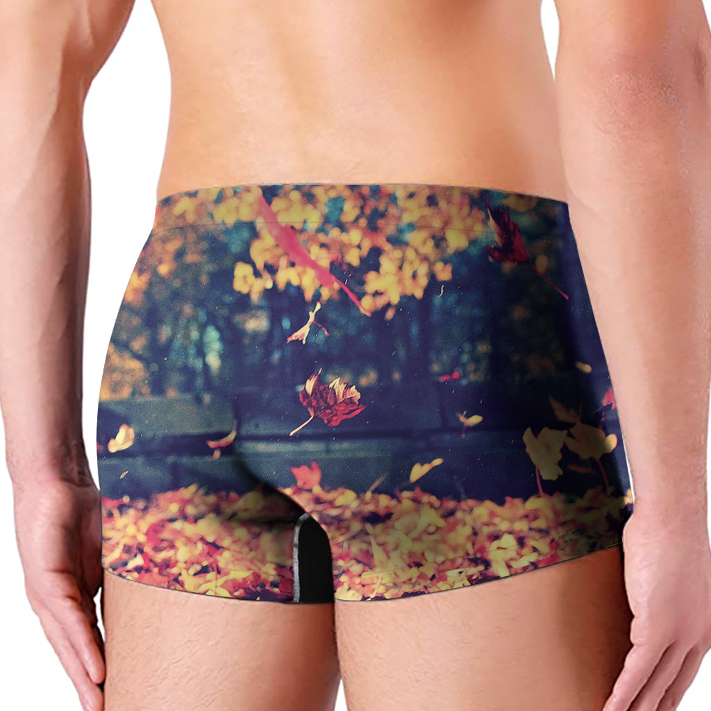 Autumn Leaves Print Men's Boxer Briefs