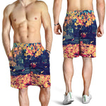 Autumn Leaves Print Men's Shorts