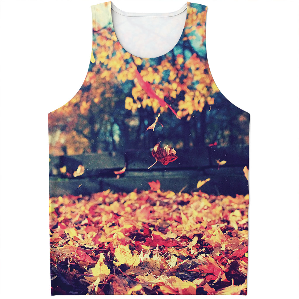 Autumn Leaves Print Men's Tank Top