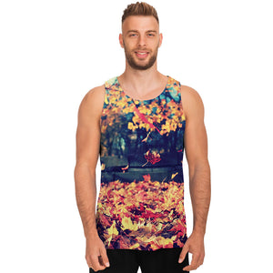 Autumn Leaves Print Men's Tank Top