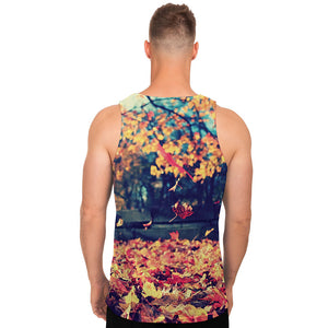 Autumn Leaves Print Men's Tank Top