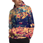 Autumn Leaves Print Pullover Hoodie