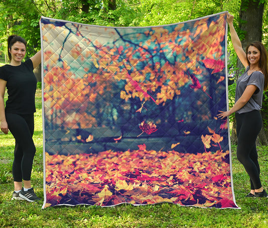 Autumn Leaves Print Quilt