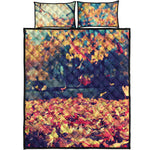 Autumn Leaves Print Quilt Bed Set