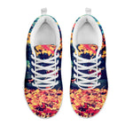 Autumn Leaves Print White Sneakers