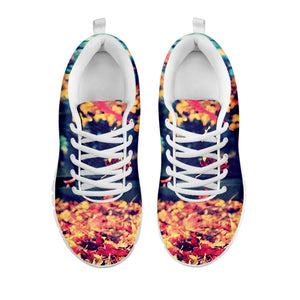 Autumn Leaves Print White Sneakers