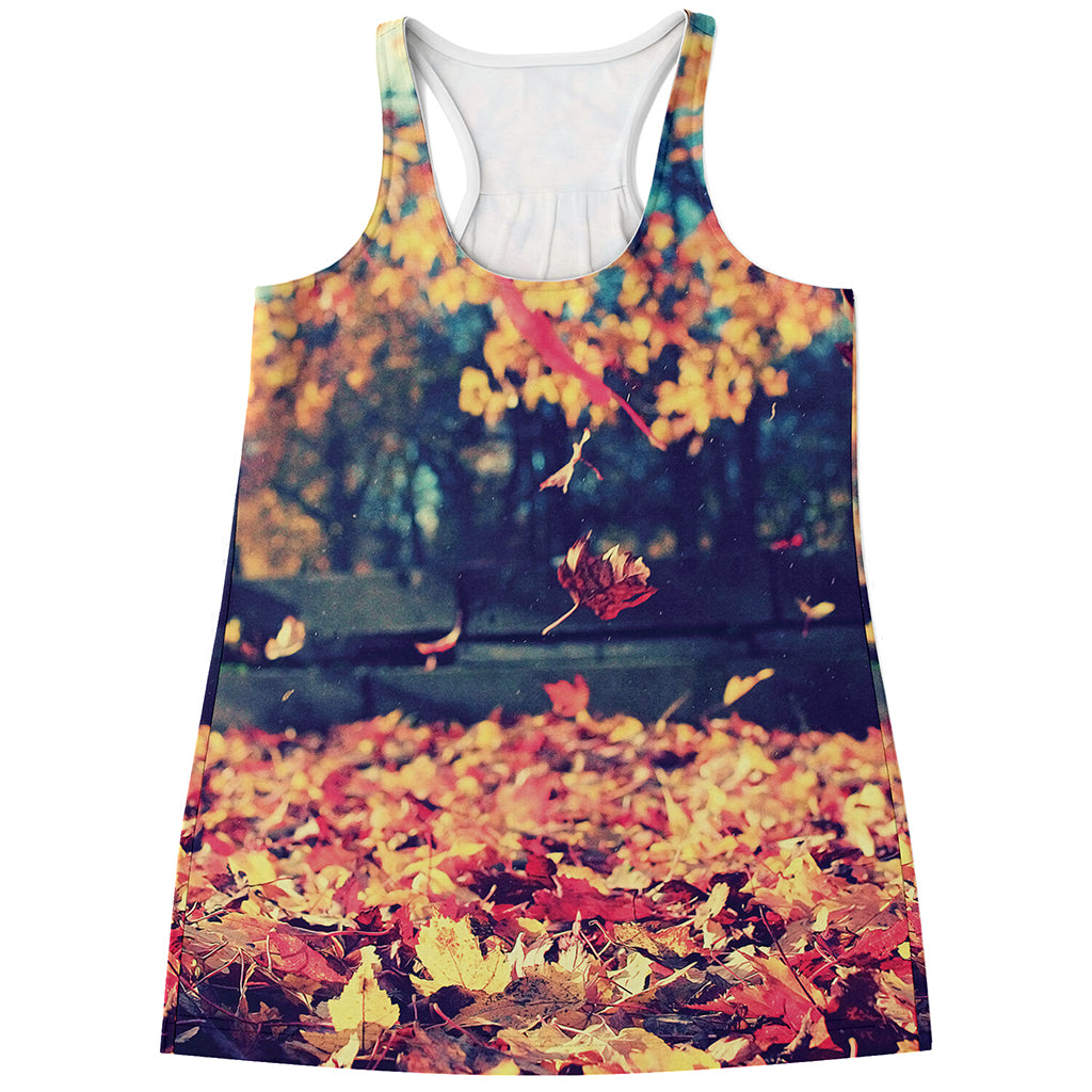 Autumn Leaves Print Women's Racerback Tank Top