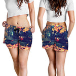 Autumn Leaves Print Women's Shorts