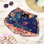 Autumn Leaves Print Women's Shorts