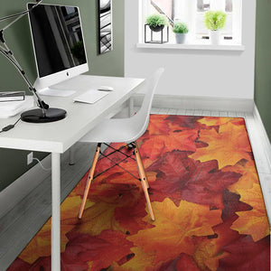 Autumn Maple Leaf Print Area Rug