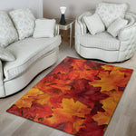 Autumn Maple Leaf Print Area Rug