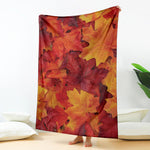 Autumn Maple Leaf Print Blanket