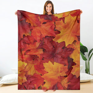 Autumn Maple Leaf Print Blanket