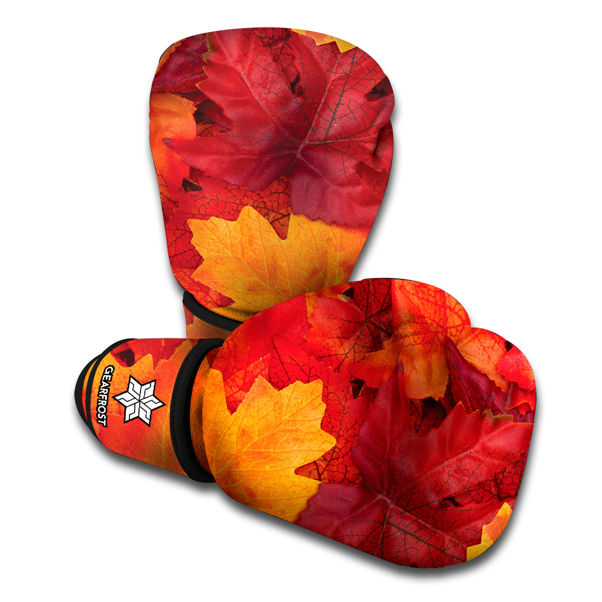 Autumn Maple Leaf Print Boxing Gloves