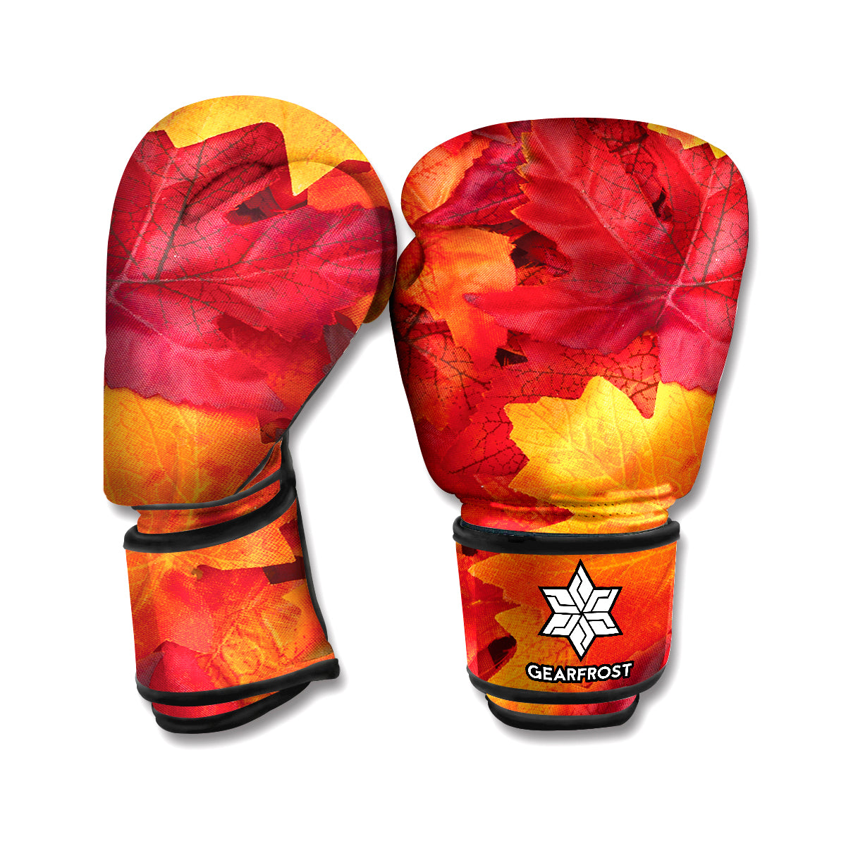 Autumn Maple Leaf Print Boxing Gloves