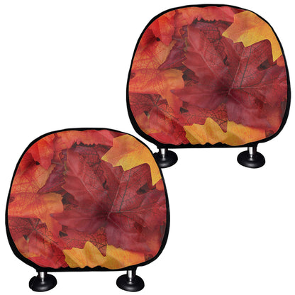 Autumn Maple Leaf Print Car Headrest Covers