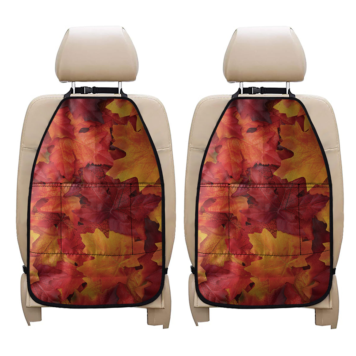 Autumn Maple Leaf Print Car Seat Organizers