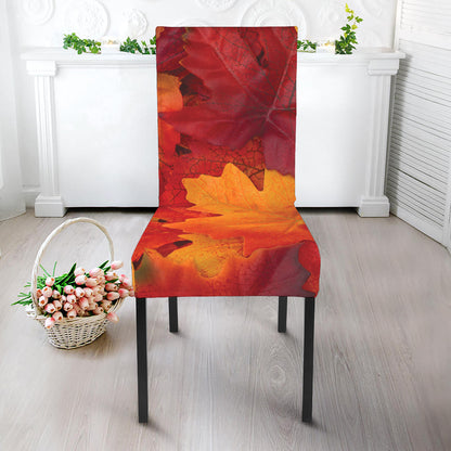 Autumn Maple Leaf Print Dining Chair Slipcover