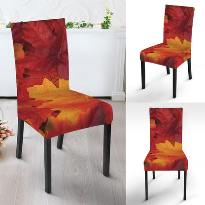 Autumn Maple Leaf Print Dining Chair Slipcover