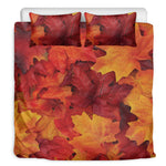 Autumn Maple Leaf Print Duvet Cover Bedding Set